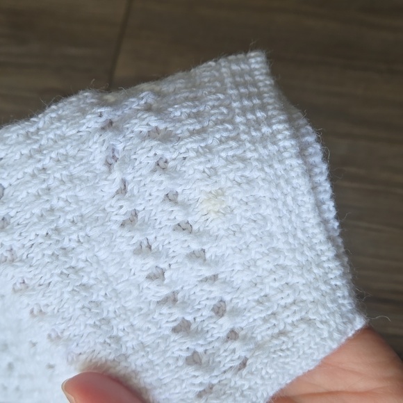 Chico's Open Knit Vneck 3/4 Sleeve Sweater - Picture 4 of 6